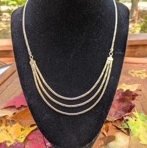 Brushed 925 silver 3-strand necklace